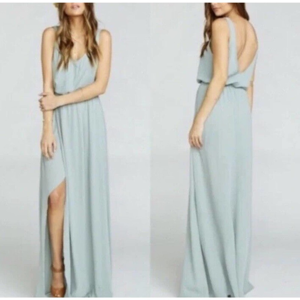 NWT Show Me Your Mumu Womens Kendall Maxi‎ Dress Size XL V Neck Side Slit Green